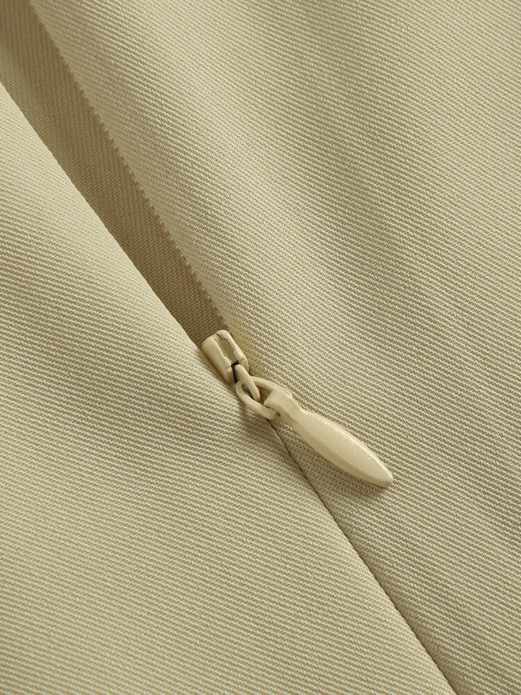 Solid Sleeveless Invisible Zip Crew Neck Mermaid Hem Dress 10 Solid Sleeveless Invisible Zip Crew Neck Mermaid Hem Dress - Image 10