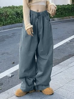 Women Solid Seam Detail Drawstring Waist Wide Leg Pants 10 Women Solid Seam Detail Drawstring Waist Wide Leg Pants -Zanzea Shop 5e3e0cf8 18a8 4fa7 877f f3b5c725c026