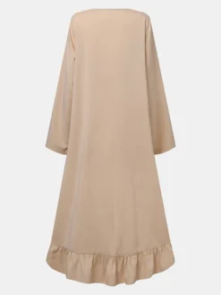 Women Ethnic Solid Color Button Ruffled Hem Pocket Casual Dress 14 Women Ethnic Solid Color Button Ruffled Hem Pocket Casual Dress -Zanzea Shop 5f2d415f 451b 4304 a70b 6301158a14cf