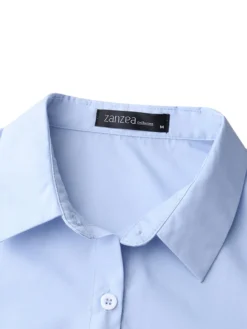 Solid Color Wrap Lapel Long Sleeve Shirt For Women -Zanzea Shop 5fd88100 7b70 4434 bd87 d3500d1864ce