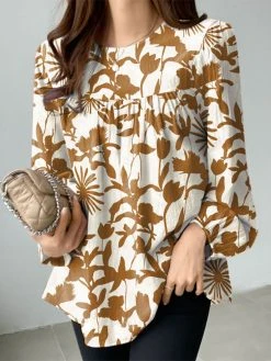 Women Floral Plant Print Crew Neck Long Sleeve Blouse 10 Women Floral Plant Print Crew Neck Long Sleeve Blouse -Zanzea Shop 5fdee7cb ade3 449c ae23 e16a8e1730ef