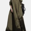 Women Solid Color Lapel Collar Long Sleeve Casual Dress