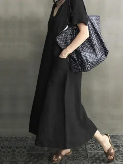 Vintage Short Sleeve V Neck Pockets Dress 13 Vintage Short Sleeve V Neck Pockets Dress -Zanzea Shop 62697cd9 503f 4923 8adb 44ec7844c9f0