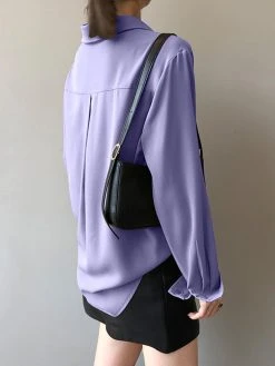 Solid Button Front Lapel Long Sleeve Shirt -Zanzea Shop 62f79ff1 0415 478d aaed a50b8b557ab5