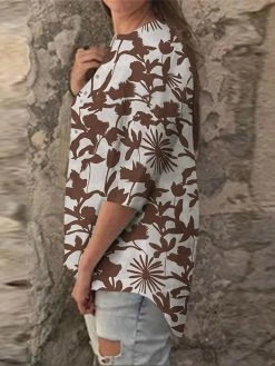 Random Allover Leaves Print Button Front 3/4 Sleeve Blouse 16 Random Allover Leaves Print Button Front 3/4 Sleeve Blouse -Zanzea Shop 648a9c00 40e9 4fb8 a9fc d1b4f494dd94