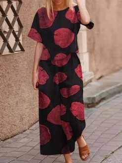 Women Print Short Sleeve Wide Leg Two Pieces Suit -Zanzea Shop 65039ea6 9737 48ec 9712 0e4eb97ef260