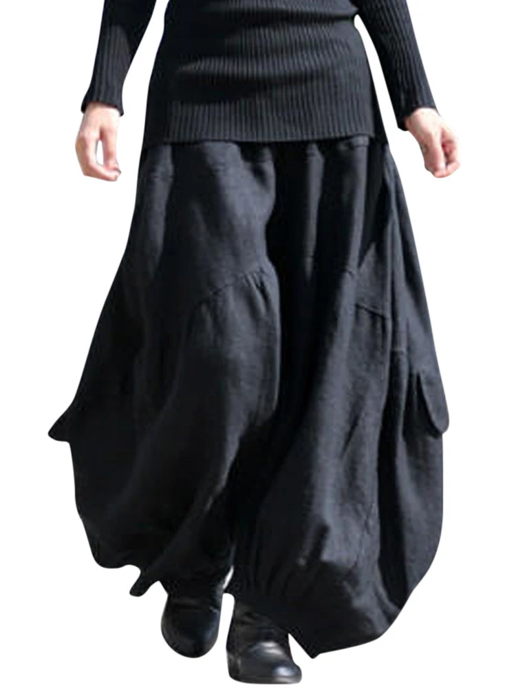 Drop Crotch Elastic Wasit Pockets Plus Size Pants 7 Drop Crotch Elastic Wasit Pockets Plus Size Pants - Image 7