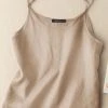 Women Solid Color Casual Spaghetti Strap Cami