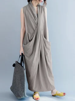 Asymmetrical Sleeveless V-neck Plus Size Long Dress For Women 7 Asymmetrical Sleeveless V-neck Plus Size Long Dress For Women -Zanzea Shop 67618688 507d 480d 9bdf 636e5370ccd5
