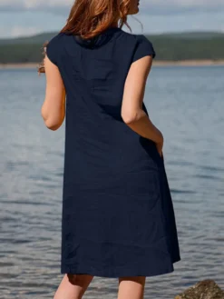 Women Solid Short Sleeve Pocket Crew Neck Dress -Zanzea Shop 68257102 f46b 405b ae87 201211201ce1