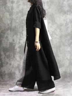 Gradient Striped Split Long Sleeve Cotton Plus Size Long Shirt -Zanzea Shop 69730c7f 0199 4b85 a576 7b9c03d58199