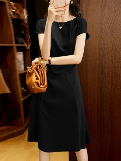 Solid Invisible Zip Side Short Sleeve Crew Neck Dress 23 Solid Invisible Zip Side Short Sleeve Crew Neck Dress -Zanzea Shop 6a835f66 213e 4026 840b 29d8c8259a29