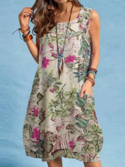 Plant Print Button Pocket Sleeveless Casual Cotton Dress 10 Plant Print Button Pocket Sleeveless Casual Cotton Dress -Zanzea Shop 6b9b5c74 e719 4ecd bc6f 7a08e048b5b4