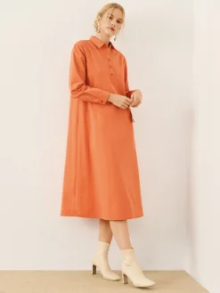 Solid Bowknot Long Sleeve Lapel Button Half Placket Dress -Zanzea Shop 6bf08d6f e5b1 4f50 8cbb e57ff53cc261