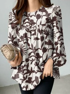 Women Floral Plant Print Crew Neck Long Sleeve Blouse 12 Women Floral Plant Print Crew Neck Long Sleeve Blouse -Zanzea Shop 6bf2cdb1 0e7e 422c 9e7b 4bb2898a02fe