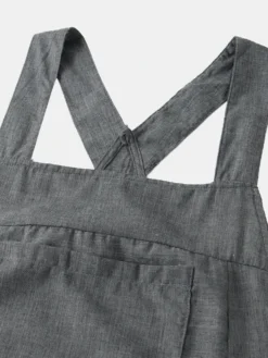 Vintage Straps Solid Color Loose Dress With Pockets -Zanzea Shop 6c254d04 bf37 4389 8006 22506b8af782