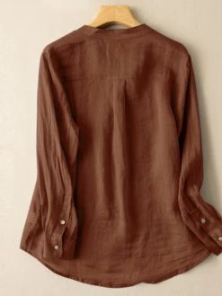Solid Long Sleeve Button Front Casual Women Blouse -Zanzea Shop 6cec60fb 5509 4048 b674 35c2818c1f35