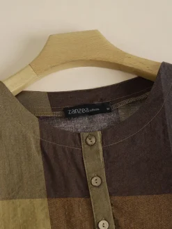 Check Pattern High-low Hem Long Sleeve Dress -Zanzea Shop 6d0ec369 a0ce 4aa7 b675 ffd5e21b8825