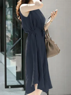 Solid Sleeveless Button Back Midi Dress With Belt 17 Solid Sleeveless Button Back Midi Dress With Belt -Zanzea Shop 6d597331 bc12 48b1 93f0 0e368eebd587