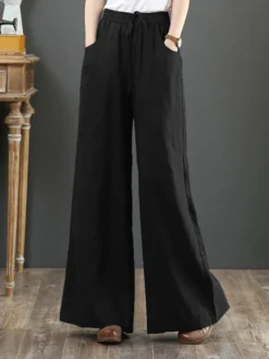 Casual Loose Drawstring Plus Size Wide Leg Pants -Zanzea Shop 6df54cbc 9bfc 4df3 b1cb 0dac7e0f4242
