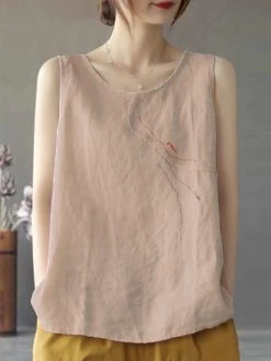 Women Embroidery Crew Neck Sleeveless Vintage Tank Top -Zanzea Shop 6e3f29c4 062c 4586 8f06 48884ff1aff9