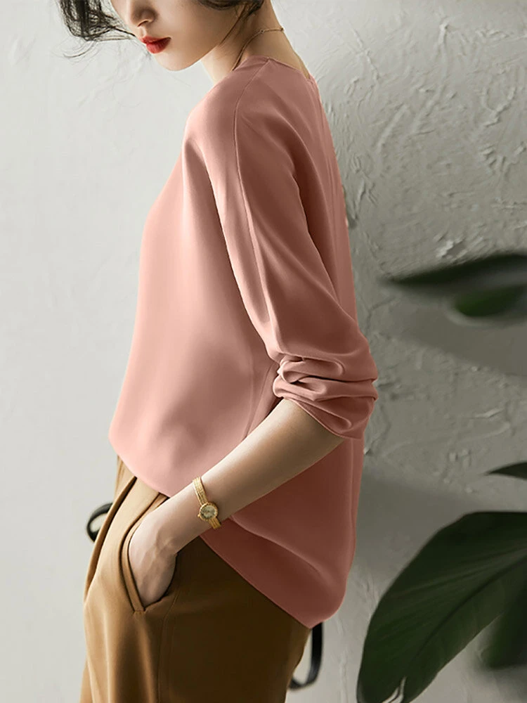 Solid Raglan Sleeve Crew Neck T-shirt For Women 8 Solid Raglan Sleeve Crew Neck T-shirt For Women - Image 8