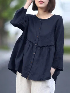 Lace Pleated Long Sleeve Plus Size Loose Blouse -Zanzea Shop 6f53eed2 d1b9 4833 8fe1 dc6785d39310