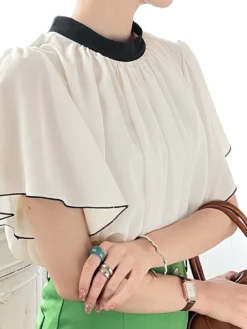 Contrast Button Ruffle Sleeve Stand Collar Women Blouse 13 Contrast Button Ruffle Sleeve Stand Collar Women Blouse -Zanzea Shop 6f597962 95d1 4daa a222 3ee8e77ee3dd