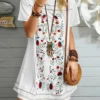 Floral Print Short Sleeve Crew Neck Dress