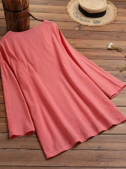 Women Solid Cotton High-Low Hem Long Sleeve Blouse 12 Women Solid Cotton High-Low Hem Long Sleeve Blouse -Zanzea Shop 6f74c135 729c 4a8e b74b 5bbfed6793f3