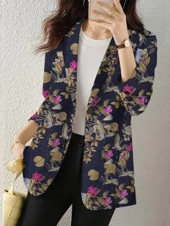 Plants Print Long Sleeve Lapel Blazer For Women -Zanzea Shop 7086e87b f3e6 446b 8a83 296f5a150d40