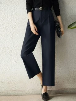 Solid Pocket Straight Leg Tailored Pants For Women -Zanzea Shop 708ee00e db3c 45e6 9d52 ba3a7f627ef3
