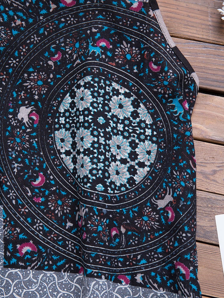 Ethnic Printed Sleeveless Vintage Women Dresses 8 Ethnic Printed Sleeveless Vintage Women Dresses - Image 8