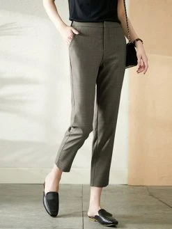 Solid Pocket Tailored Pants For Women -Zanzea Shop 712c89e3 e999 4024 8e82 1f3b9ff1ef0c