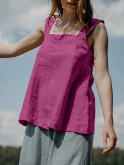 Women Solid Square Collar Cotton Sleeveless Tank Top -Zanzea Shop 734e97ea 5411 4421 b17a 296ee9356e53