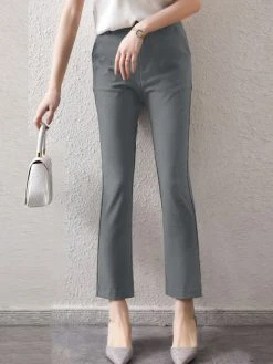 Solid Zip Front Casual Pants For Women -Zanzea Shop 752153a6 4980 4f18 8438 462632b3de7c