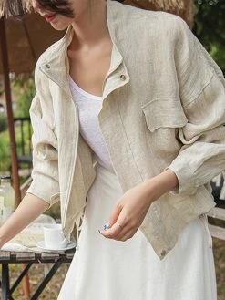 Solid Lapel Long Sleeve Zip Front Drawstring Jacket -Zanzea Shop 75851c7a 4294 4d71 9fa1 0299897b62e2