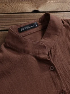 Solid Color Stand Collar Long Sleeve Knot Plus Size Shirt -Zanzea Shop 762a5715 676b 404a b3c2 b7e194bcf347