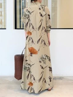Plants Print Pocket Long Sleeve Button Maxi Shirt Dress -Zanzea Shop 7794bd2d 9e29 4777 81ea 0c1974855110