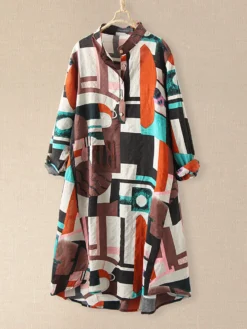 Plaid Loose Stand Collar Long Sleeve Casual Print Dress For Women 10 Plaid Loose Stand Collar Long Sleeve Casual Print Dress For Women -Zanzea Shop 77a037da a705 49c5 8080 8d83addbd160