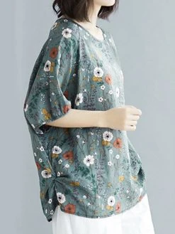 Casual Printed O-neck Overhead Short Sleeve T-Shirt -Zanzea Shop 78997e3c 2028 4389 9f83 a52a39ad4e81