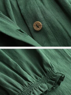 Solid Color Button Ruffled Neck Hem Long Sleeve Casual Dress For Women -Zanzea Shop 7969157d e9cf 4780 bfaa 30e7137e9669