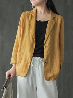 Solid Button Pocket Lapel Casual Cotton Blazer 9 Solid Button Pocket Lapel Casual Cotton Blazer -Zanzea Shop 799e4678 102b 45da 87ee 2319383c6d2e