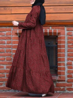 Floral Print Pocket Long Sleeve Casual Maxi Dress For Women -Zanzea Shop 79cf01c2 a0e9 48bc 9cfd 7a1867288edf