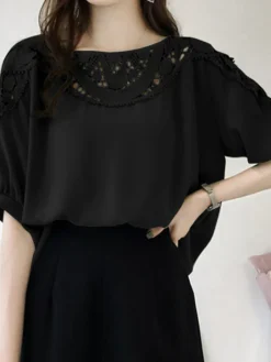 Women Hollow Stitch Half Sleeve Crew Neck Blouse 20 Women Hollow Stitch Half Sleeve Crew Neck Blouse -Zanzea Shop 7a6ee796 6a5a 450f 842b 6b0cbcc1c984