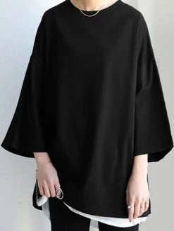 Solid Drop Shoulder Loose Crew Neck T-shirt For Women 10 Solid Drop Shoulder Loose Crew Neck T-shirt For Women -Zanzea Shop 7a75baac 9094 4975 954d 337b60a1eb4e