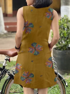 Women Floral Print Square Collar Cotton Sleeveless Dress -Zanzea Shop 7b7371d3 e1fe 4851 b1f6 c49e3064efc3