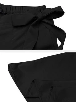 Solid Color Wide-legged Bowknot Belt Pleated Loose Pants -Zanzea Shop 7c2ceed7 758b 4347 a22a 89563dc1705c