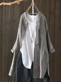 Vintage Solid Color High Low Plus Size Long Shirt 11 Vintage Solid Color High Low Plus Size Long Shirt -Zanzea Shop 7da6adcf 2425 4f6e a2ce ad392f129c0c