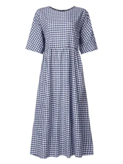 Casual Plaid Print Crewneck Short Sleeve Plus Size Dress 12 Casual Plaid Print Crewneck Short Sleeve Plus Size Dress -Zanzea Shop 7e031c6b 7712 448f 8175 011cc1db1817